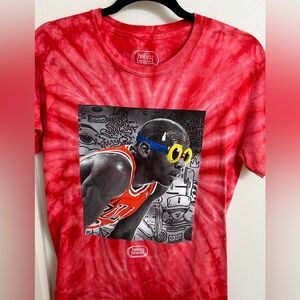 Men’s Red Hebru Brantley “Michael Jordan Fly Boy” SS T-Shirt, Size Small